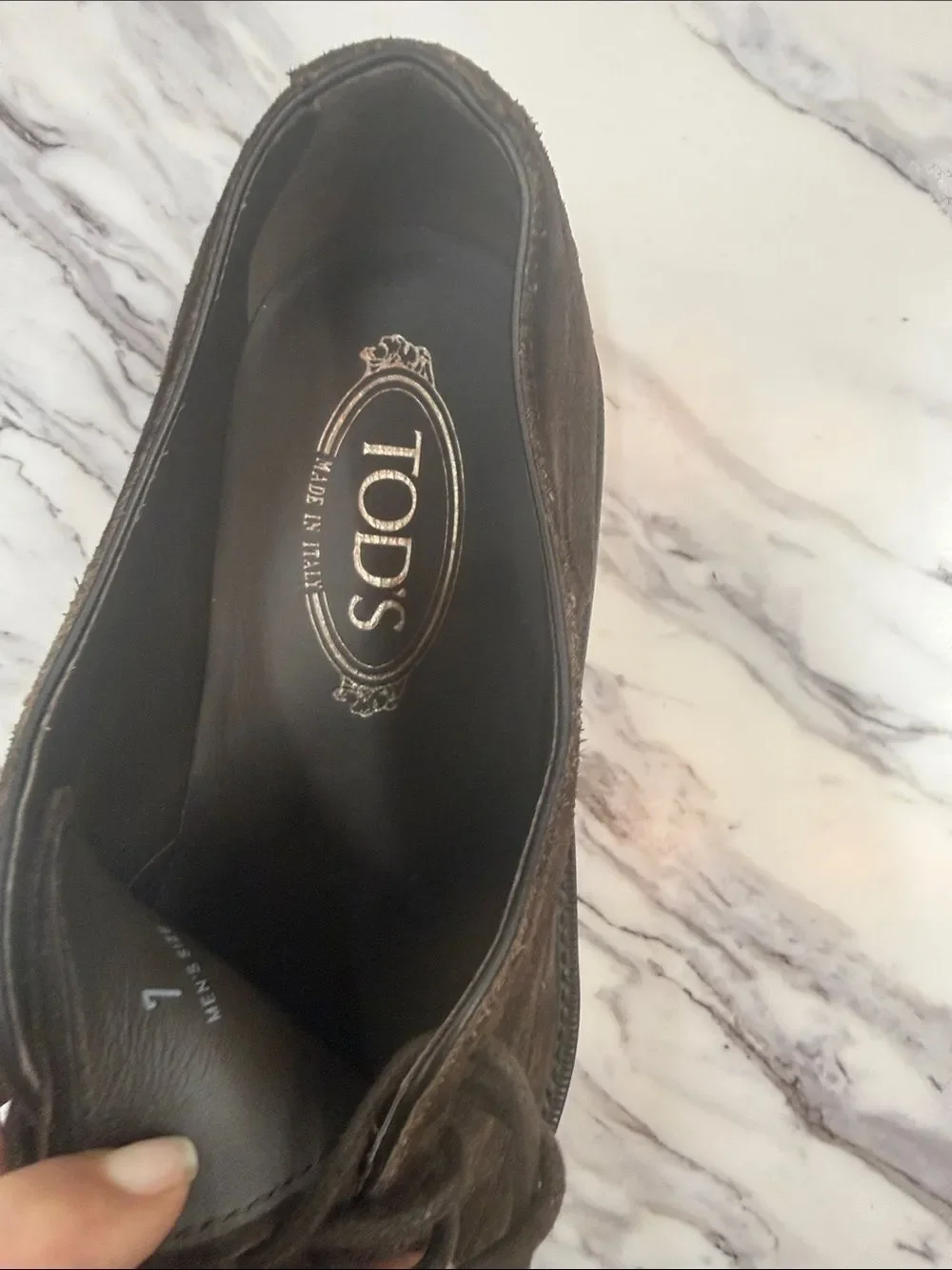 Tod's Dark Brown Suede Wingtip Derby
